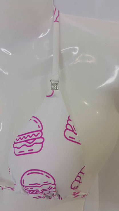 Burger Posing Bikini Top