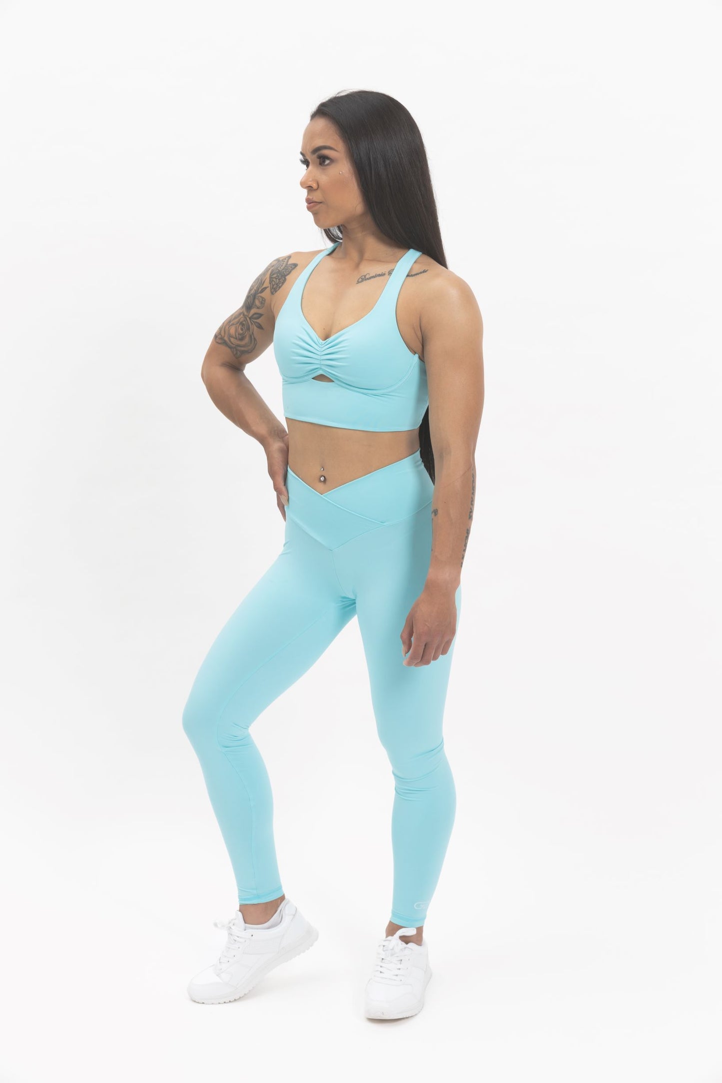 Driven Range Racerback Crop Top - Aqua