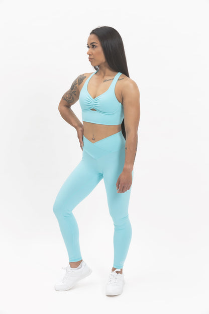 Driven Range Racerback Crop Top - Aqua
