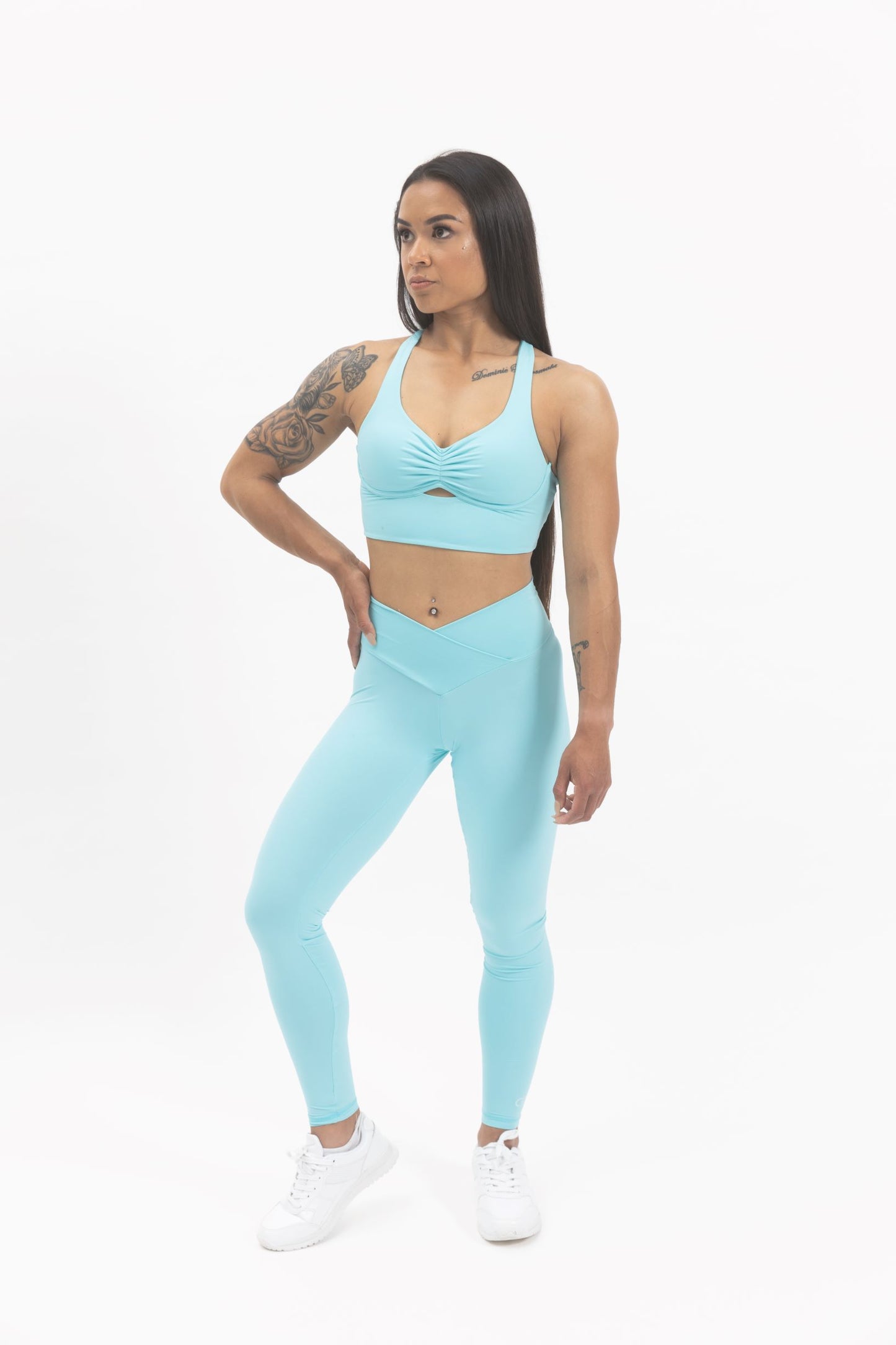 Driven Range Racerback Crop Top - Aqua